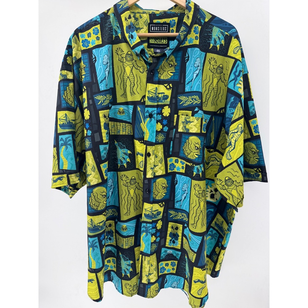 RSVLTS Creature From The Black Lagoon Shirt Mens XXXL 4XL KUNUFLEX Tiki